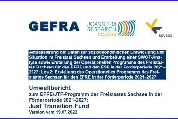 Titelblatt Umweltbericht zum EFRE/JTF-Programm