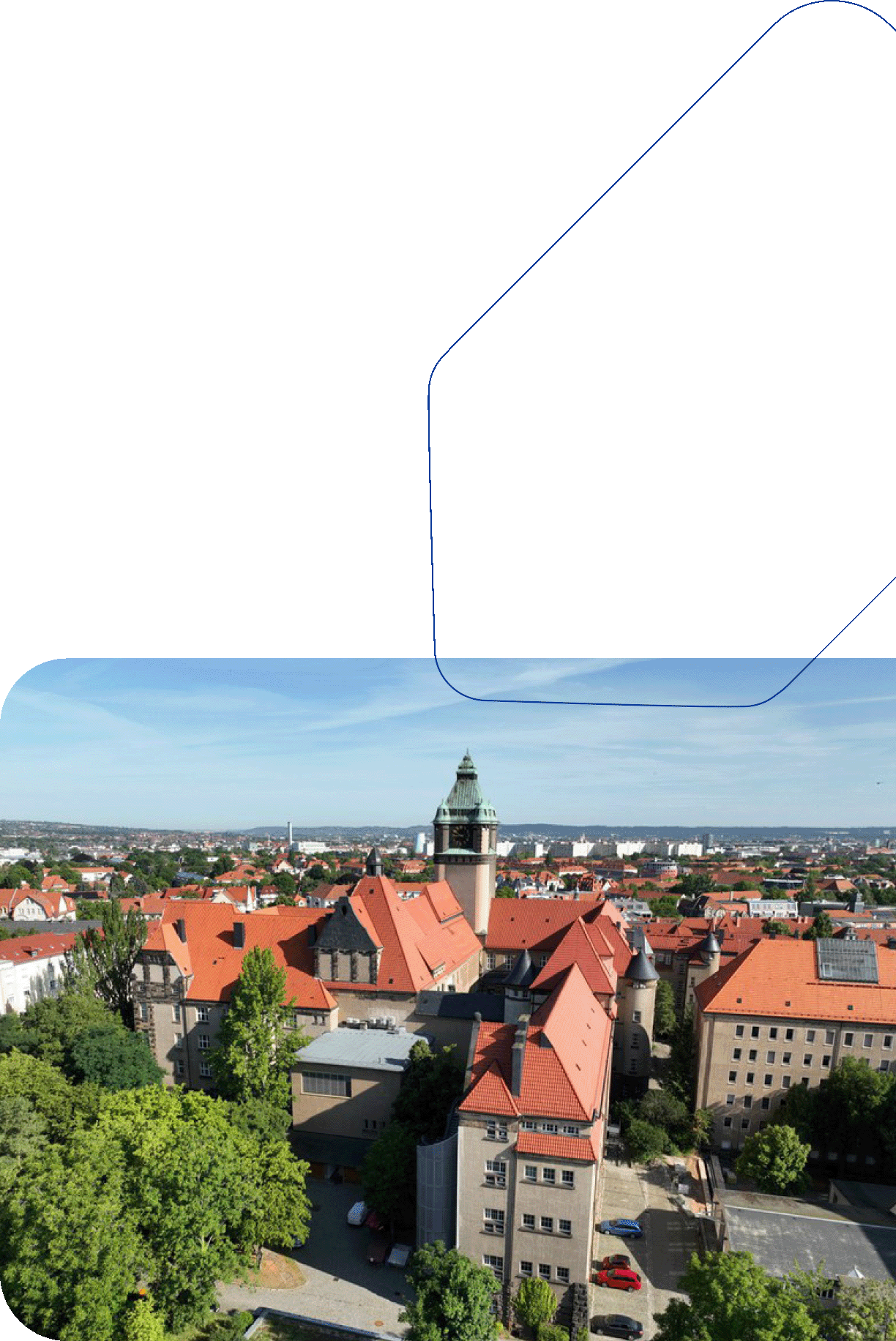 Blick auf die TU Dresden von oben